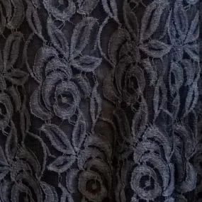 Robe en dentelle, soie et viscose de couleur bleu