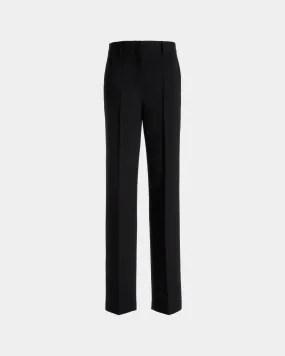 Straight-Leg Pants In Black Wool Blend